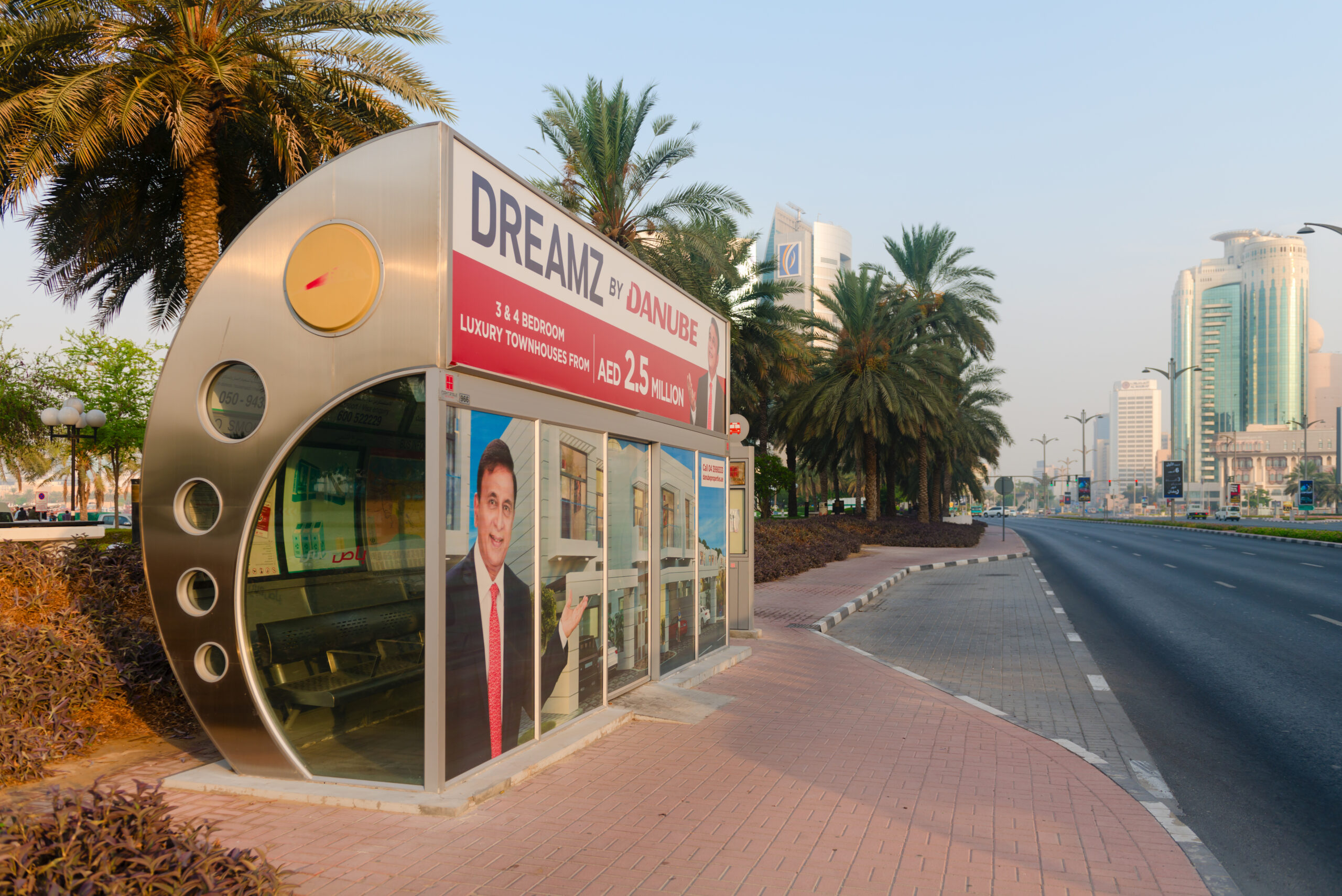 Dubai Bus - Typical bus stop in Dubai