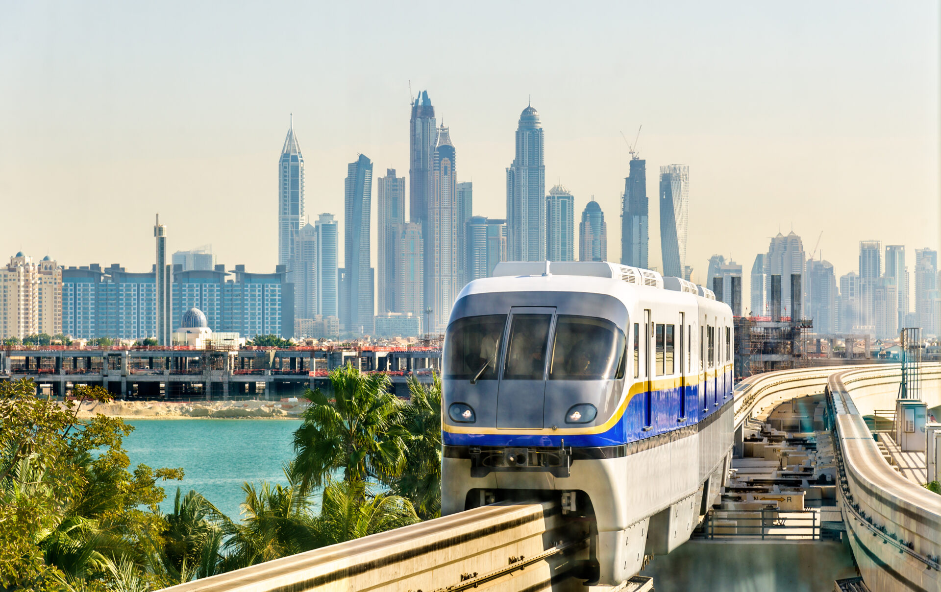 Palm Monorail in Dubai - Dubai skyline