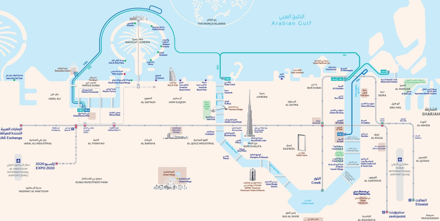 Dubai Ferry - Route map