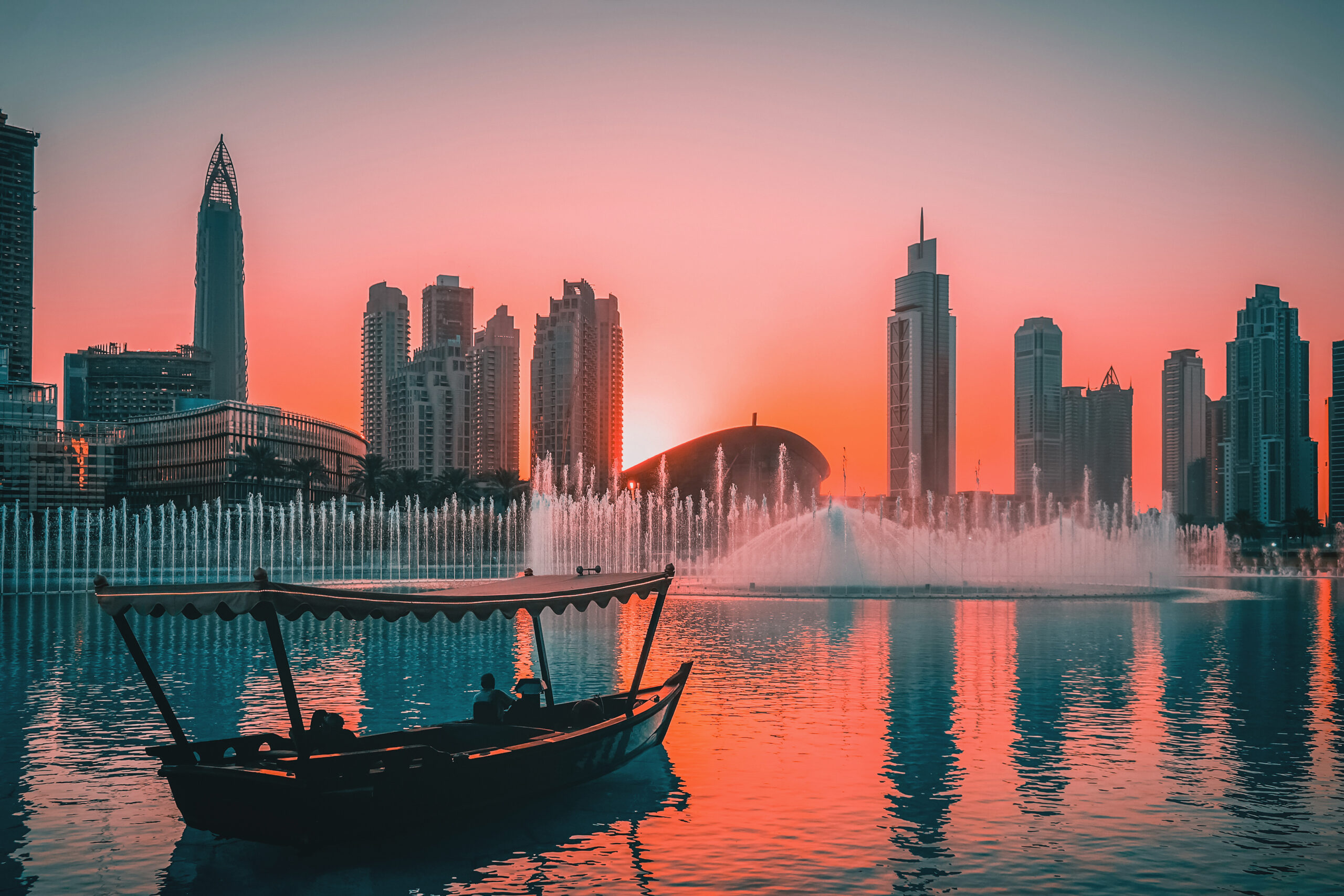 Dubai Fountain - Sunset