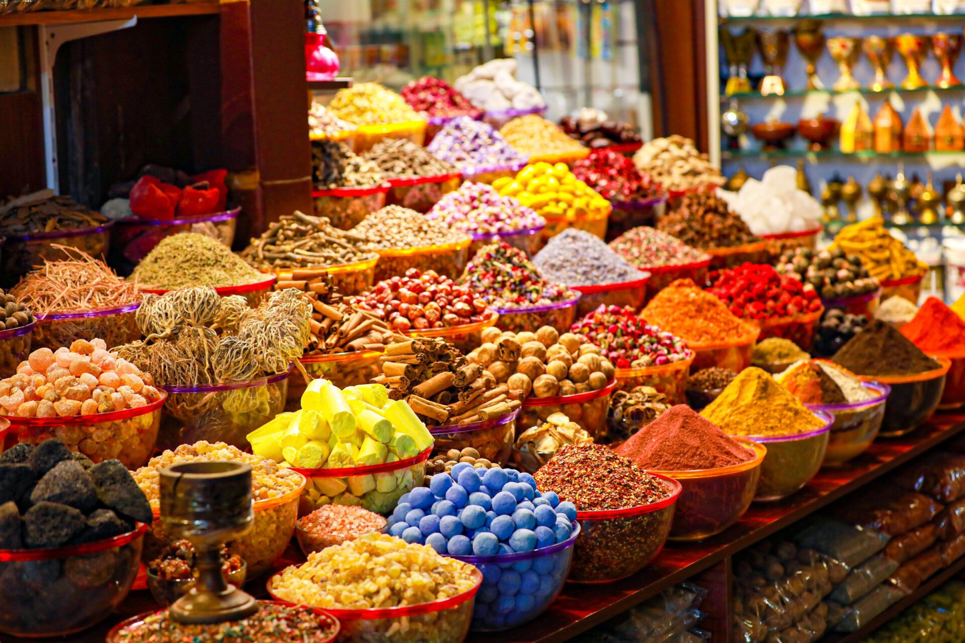 Dubai Spice Souk - Colourful spices and herbs