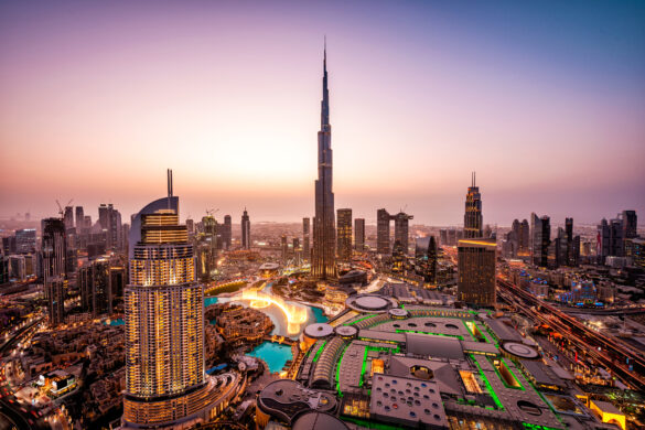 Burj Khalifa Dubai - Sunset above Downtown Dubai