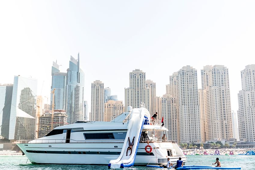 Dubai boat tours and cruises - Boat water slide