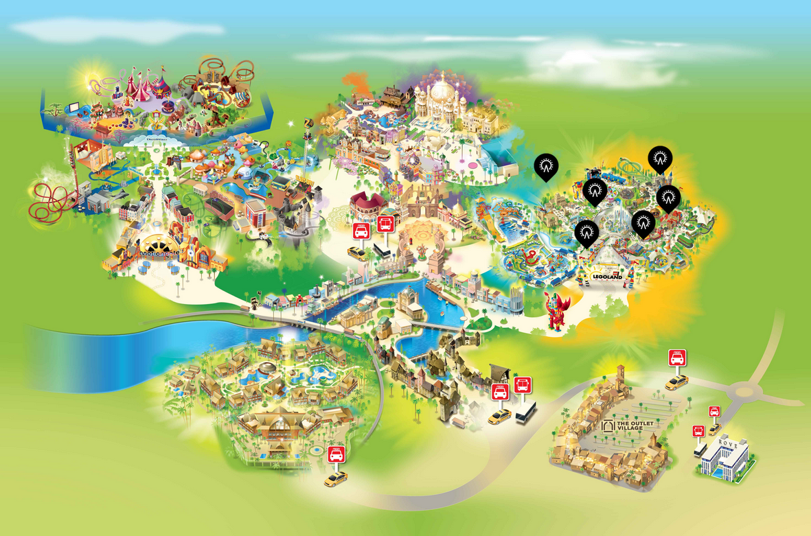 Legoland Dubai Theme park - Dubai Parks and Resorts map