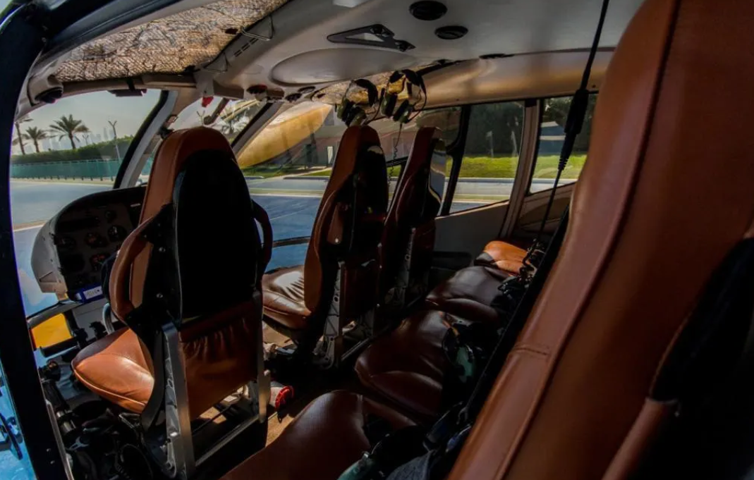 Best Dubai helicopter tours - Falcon helicopter interior