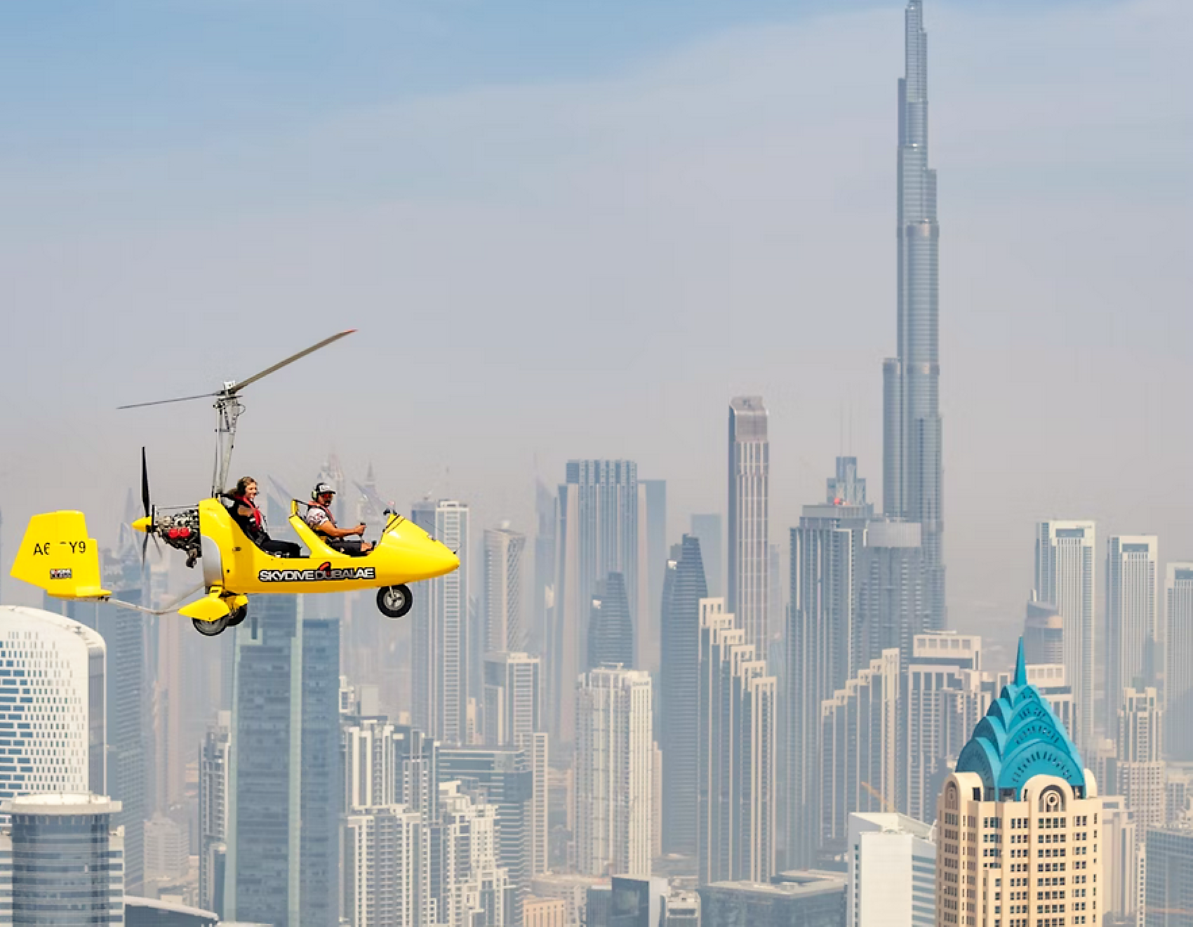 Best Dubai helicopter tours - Skydive Dubai gyrocopter flight