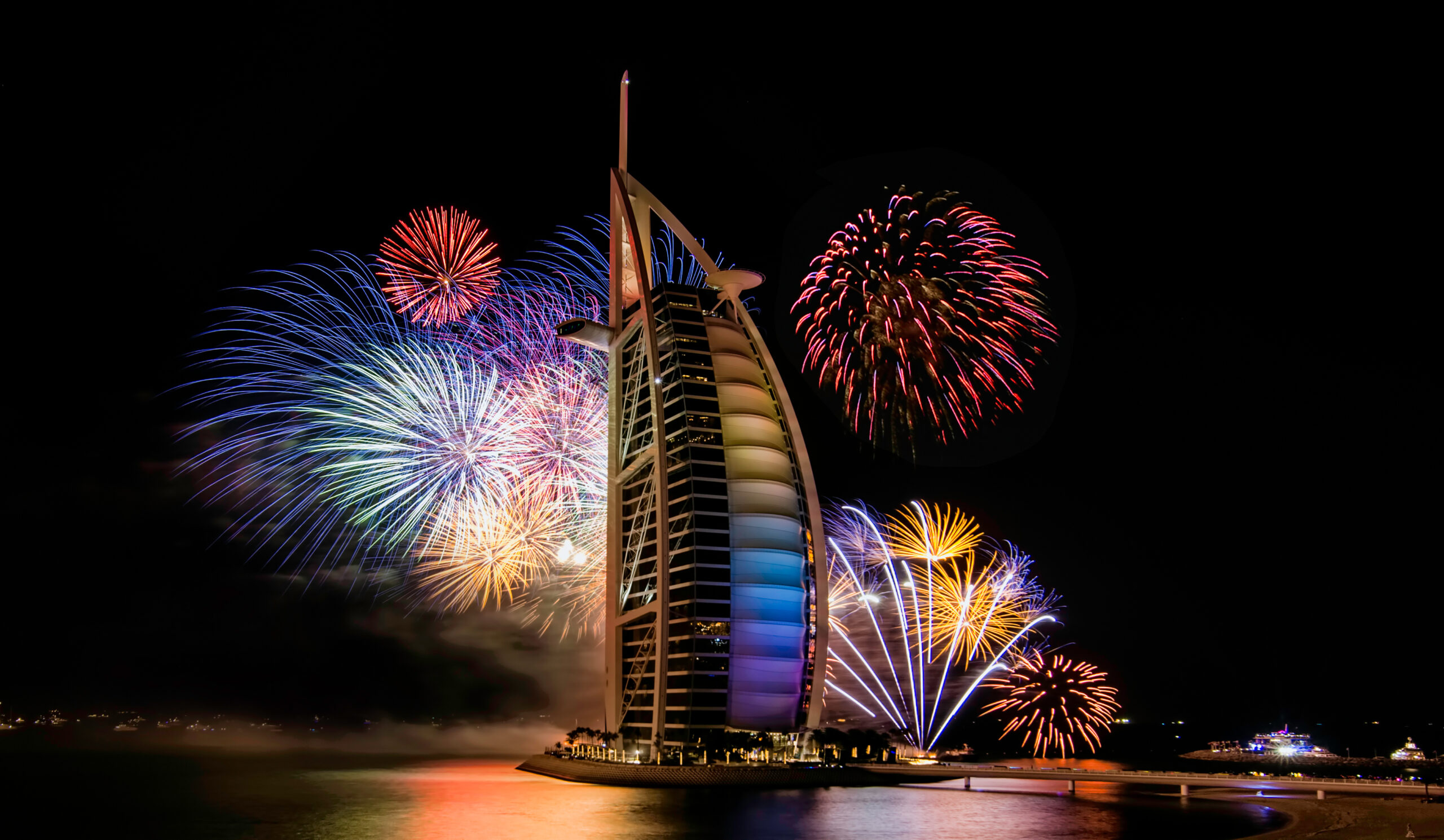 New Year in Dubai - Burj Al Arab fireworks