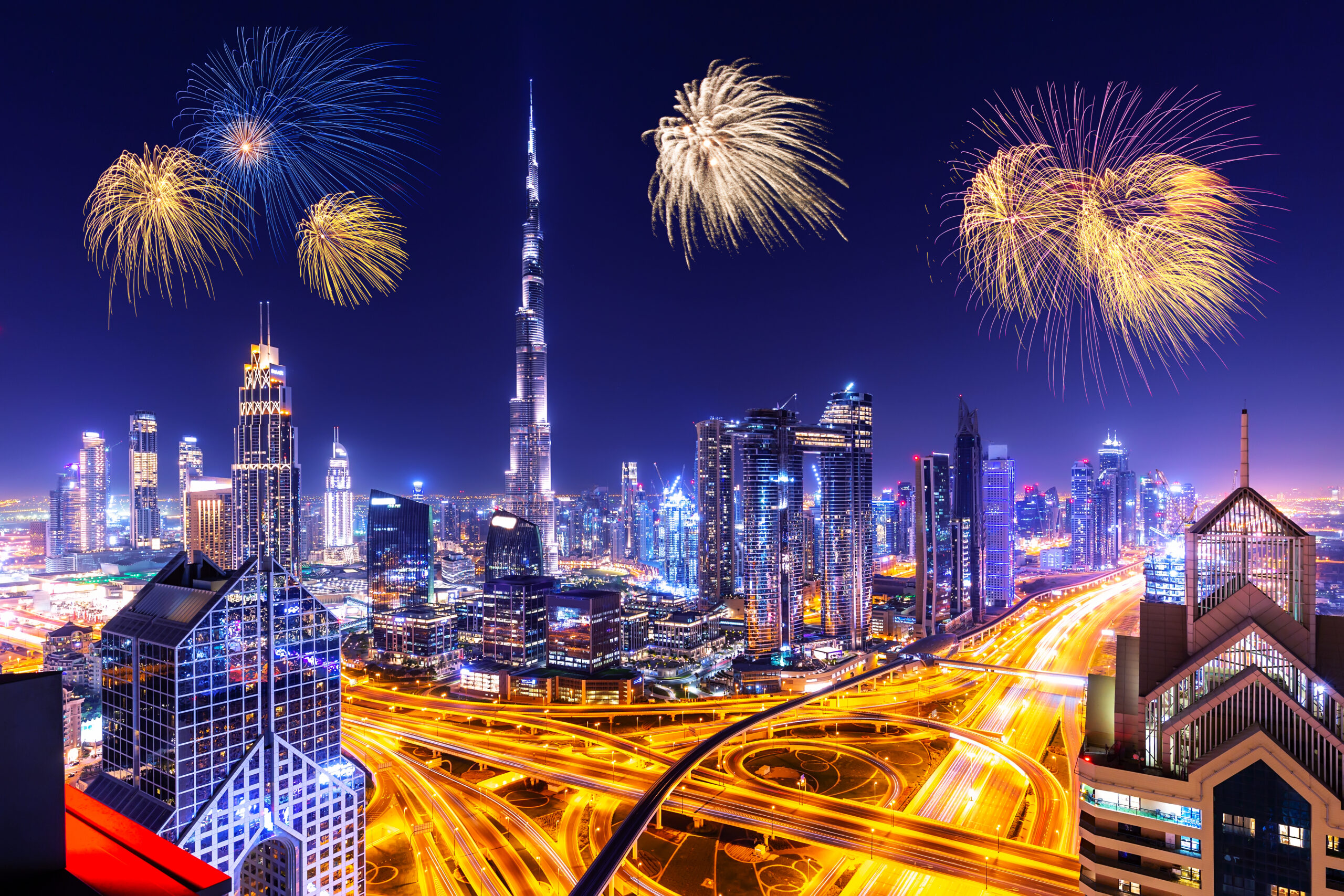 New Year in Dubai - Downtown Dubai fireworks show