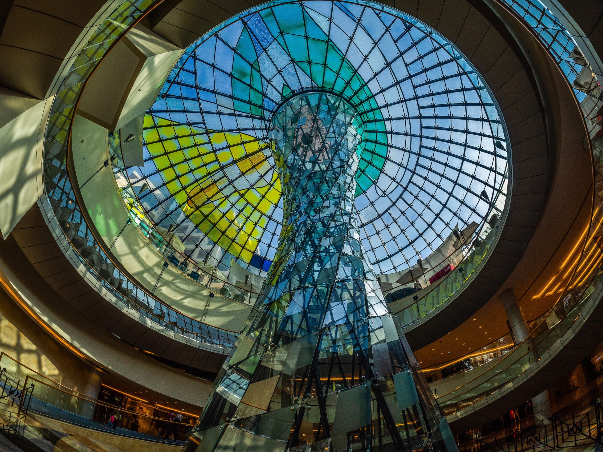 Wafi Mall in Dubai - Glass art